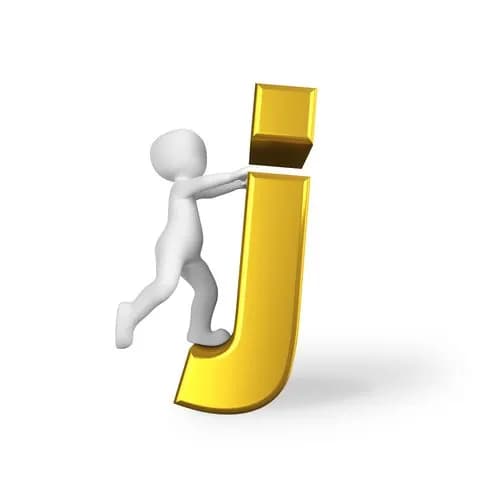 man sliding letter j