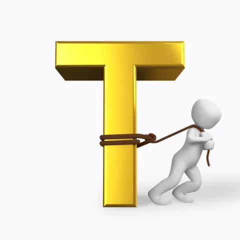 man pulling letter t