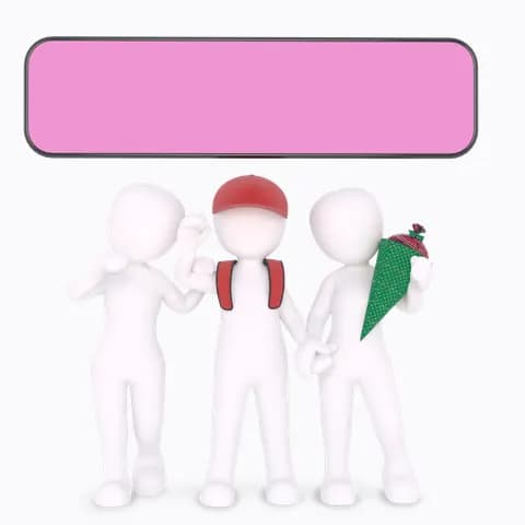 students with pink display