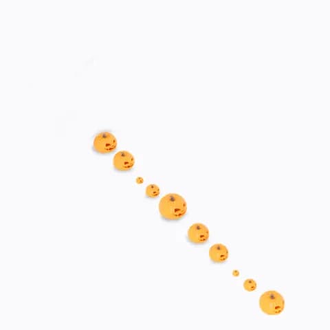 pumpkins in a decoration line