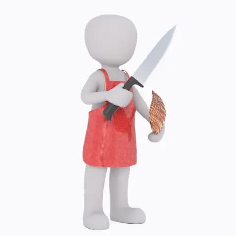 butcher cutting his ham