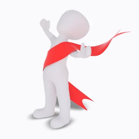the winner wears a red ribbon