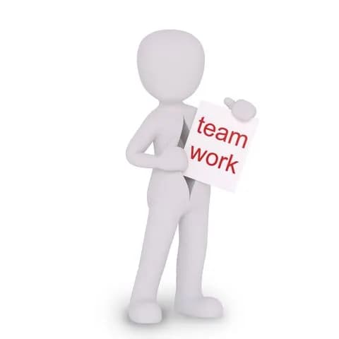 man holding a paper with the word team w
