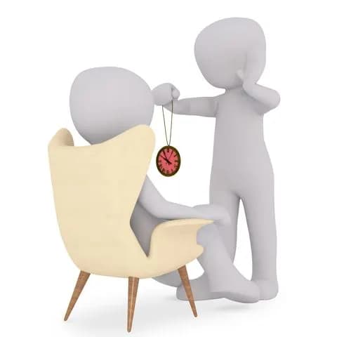 the hypnotist hypnotizes his patient wit